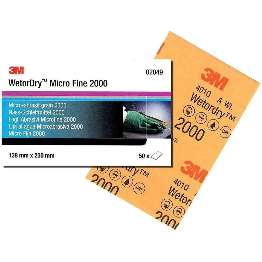 3M Wetordry P2000 - Lija al Agua "Alto Rendimiento" 401Q