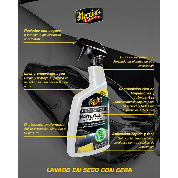 Meguiars Ultimate Waterless Wash & Wax - Limpiador y Shampoo en Seco
