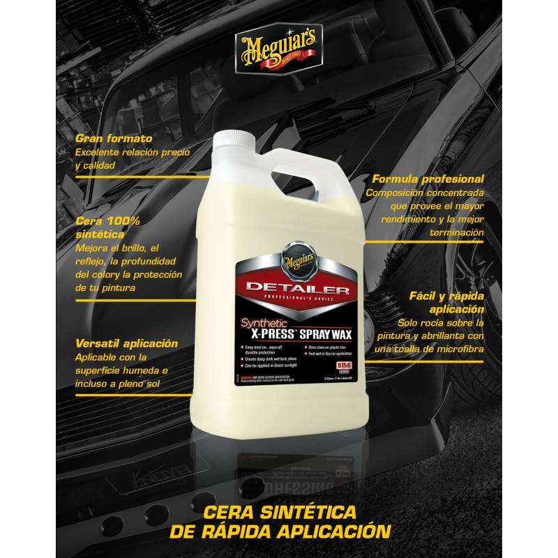 Meguiars Synthetic X-Press Spray Wax 3.78L - Cera Para Autos Profesional