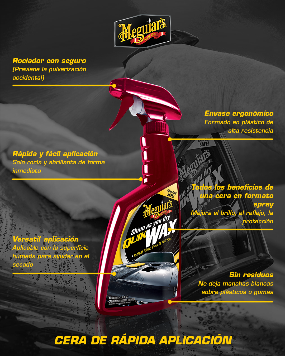 Quik Wax Meguiars - Cera para Autos Rápida 710ml