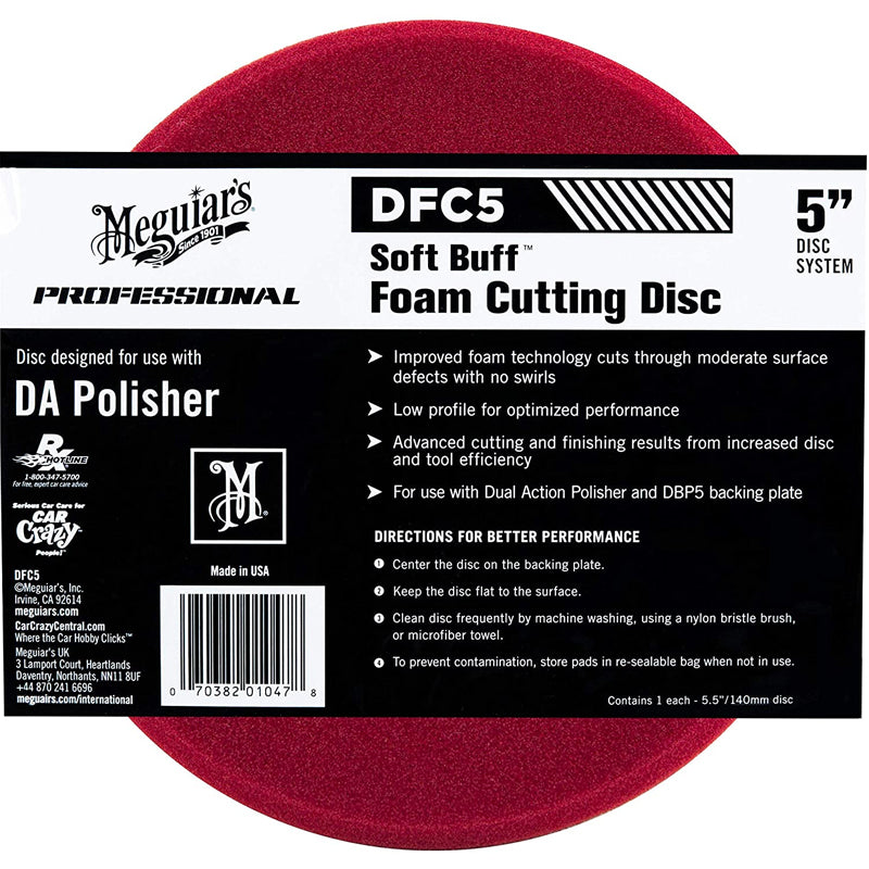 Pad Esponja de Corrección Meguiar’s® DA Foam Cutting Disc DFC5 D/A 5"