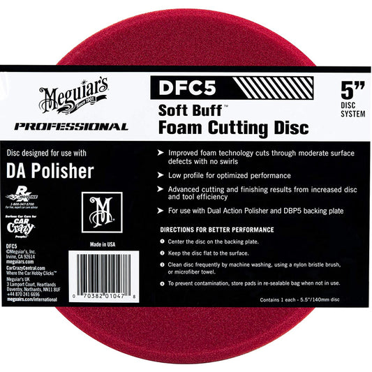 Pad Esponja de Corrección Meguiar’s® DA Foam Cutting Disc DFC5 D/A 5"