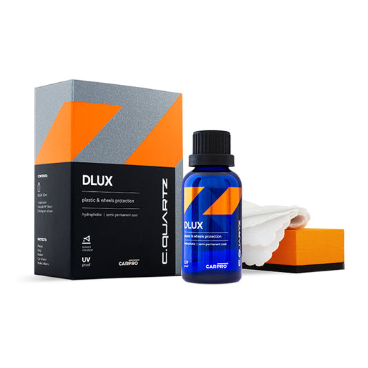 Sellador Cerámico para Plásticos y Llantas CarPro® CQUARTZ DLUX Trim & Wheel Coating 30ml